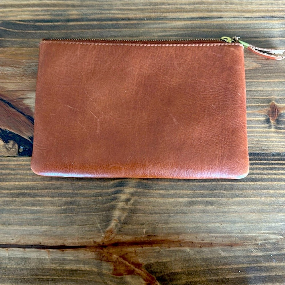 MADEWELL Brown Leather Pouch Clutch